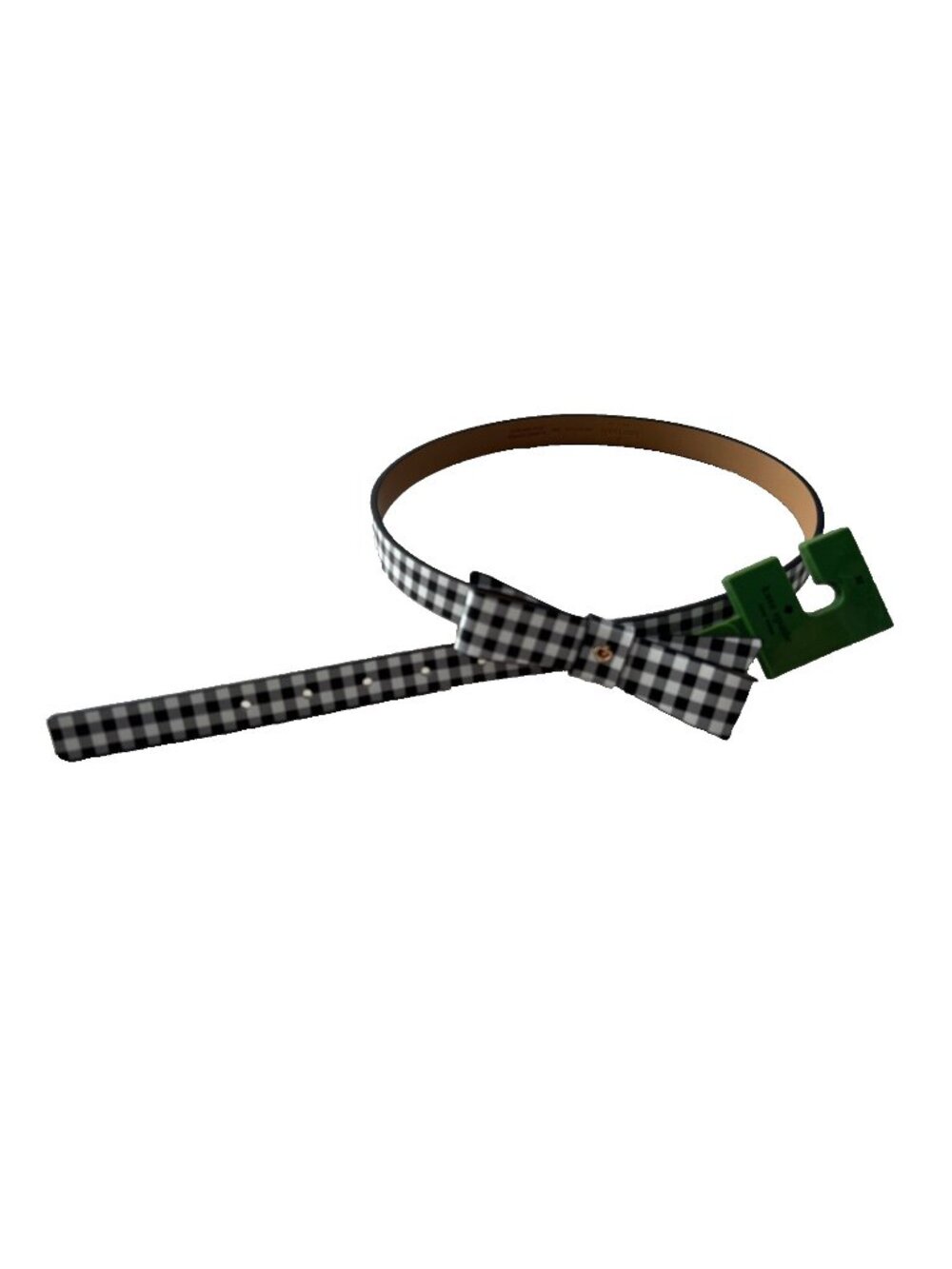 Kate Spade New York Gingham Bow Belt Black / White ( M )